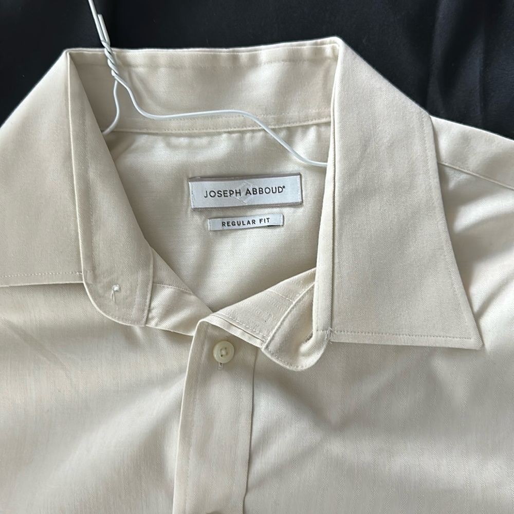 Cream dress shirt by Joseph Abboud.